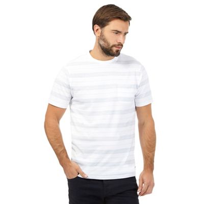 Hammond & Co. by Patrick Grant Big and tall white jacquard striped t-shirt